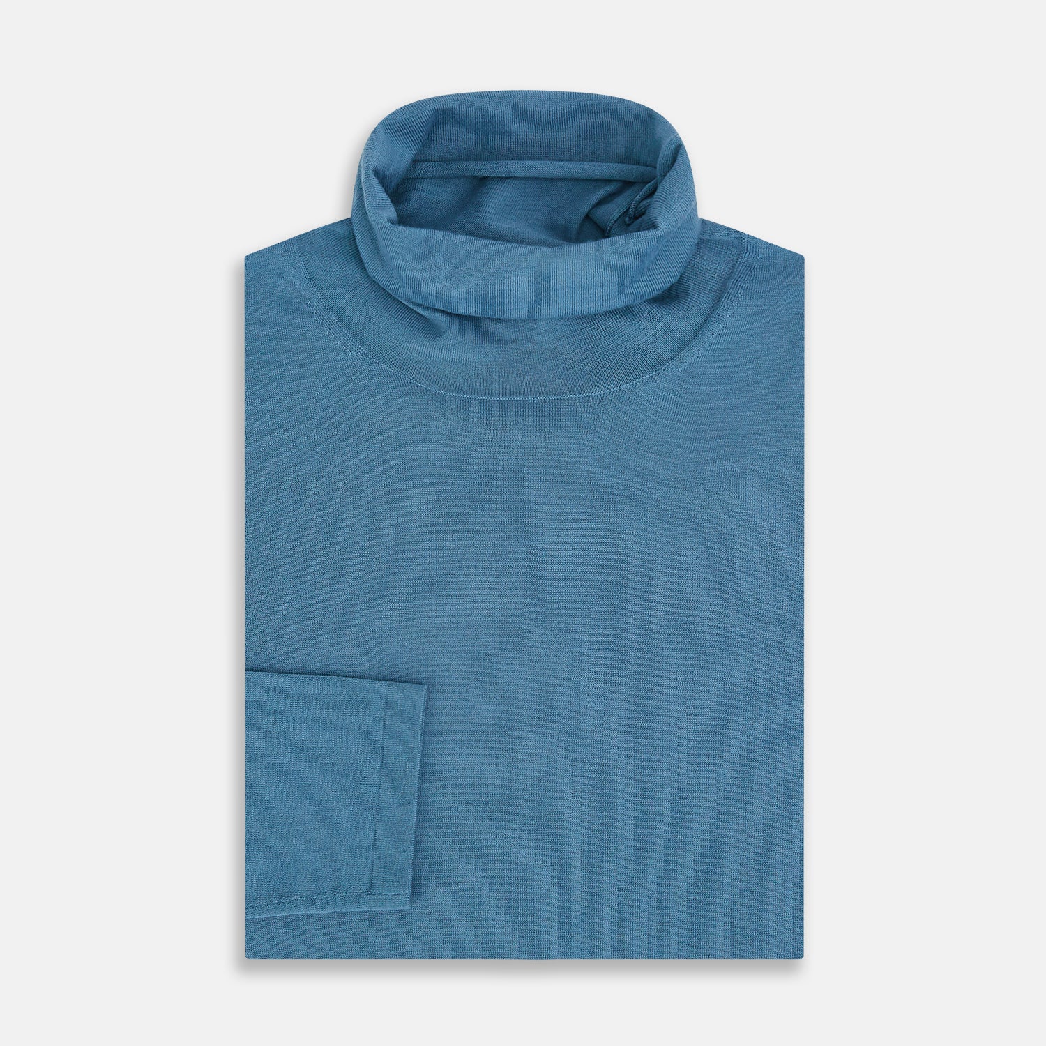 Pale Blue Fine Merino High Neck Jumper