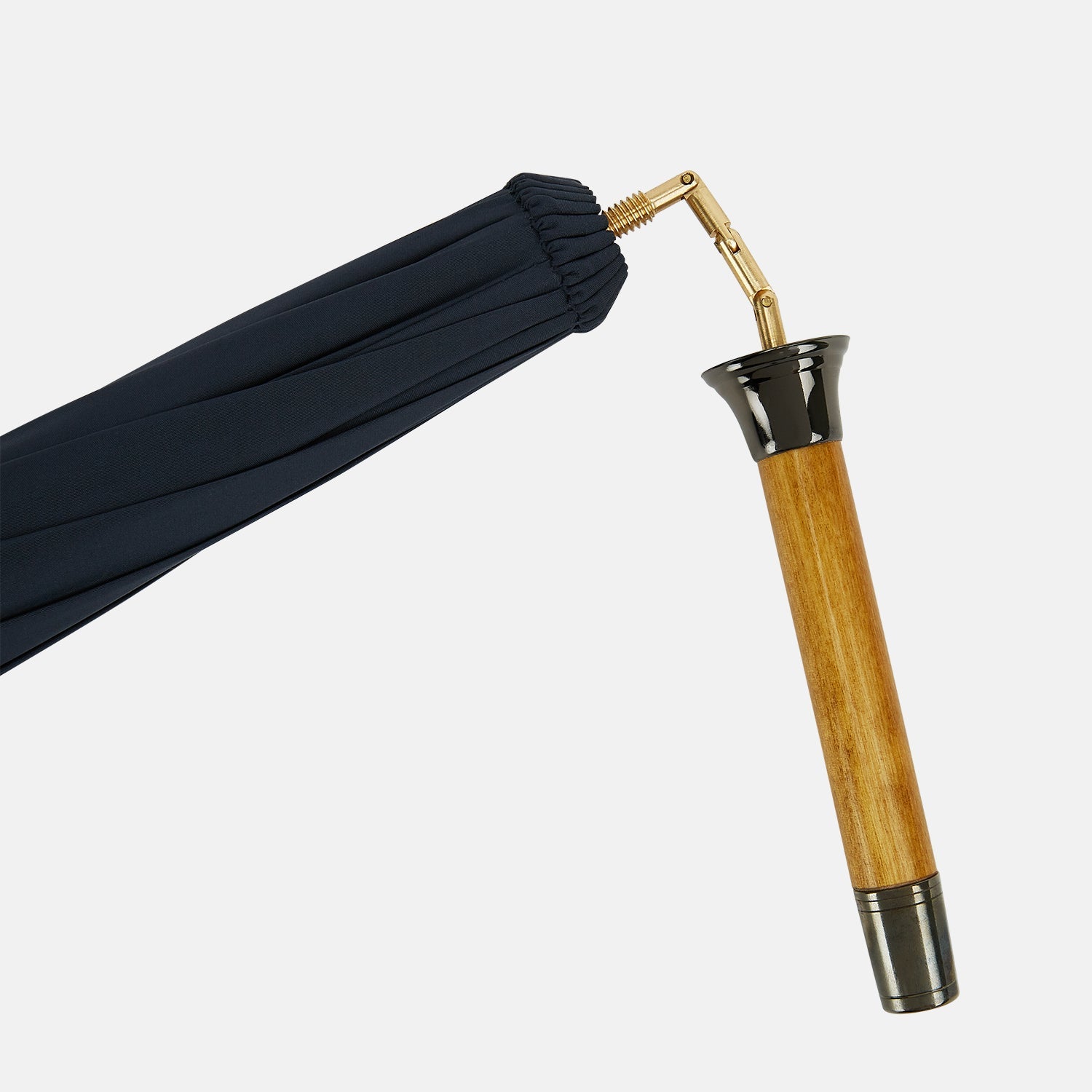 Navy Traveller Umbrella with Malacca Crook Handle