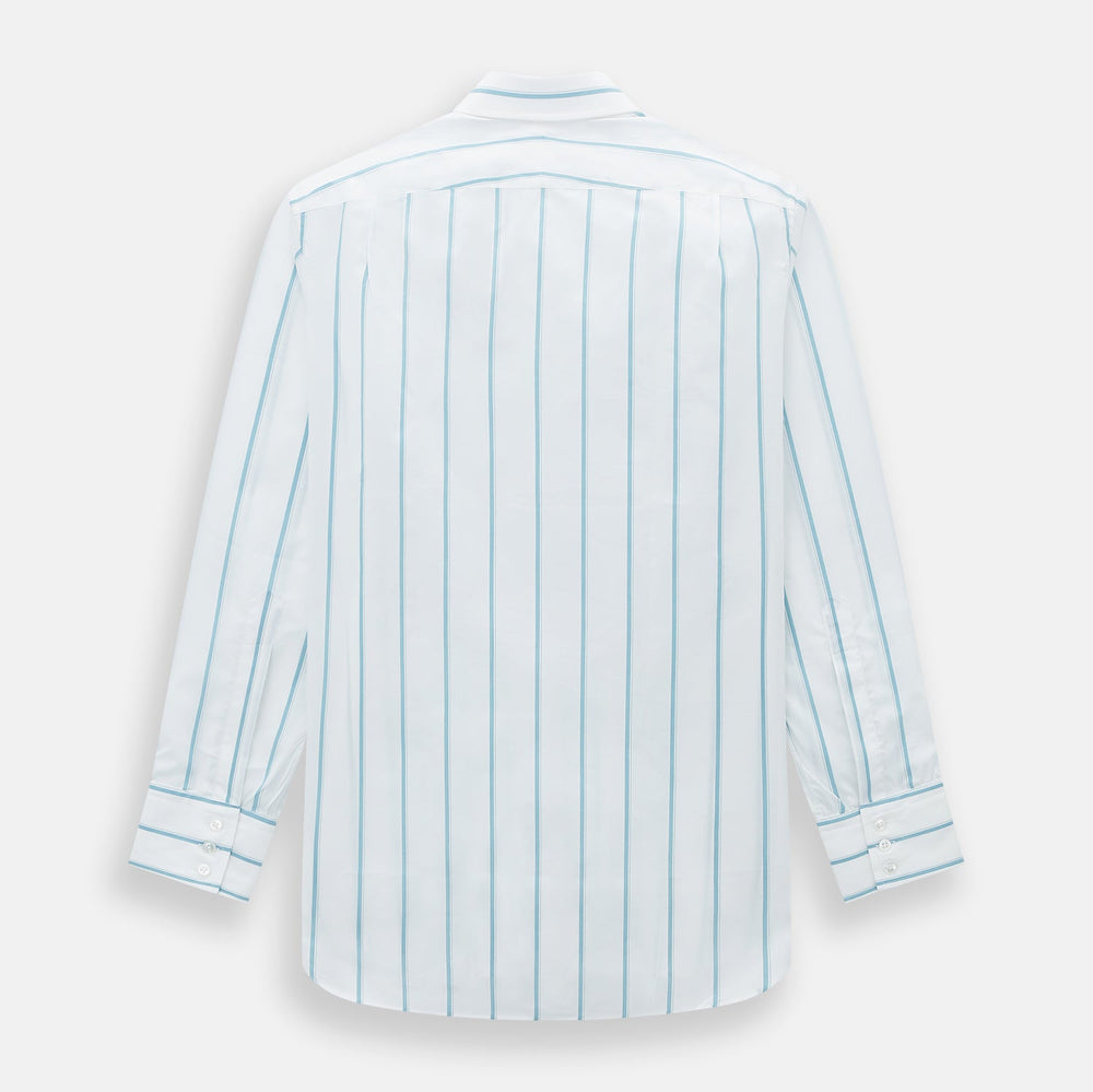 Turquoise Track Stripe Mayfair Shirt