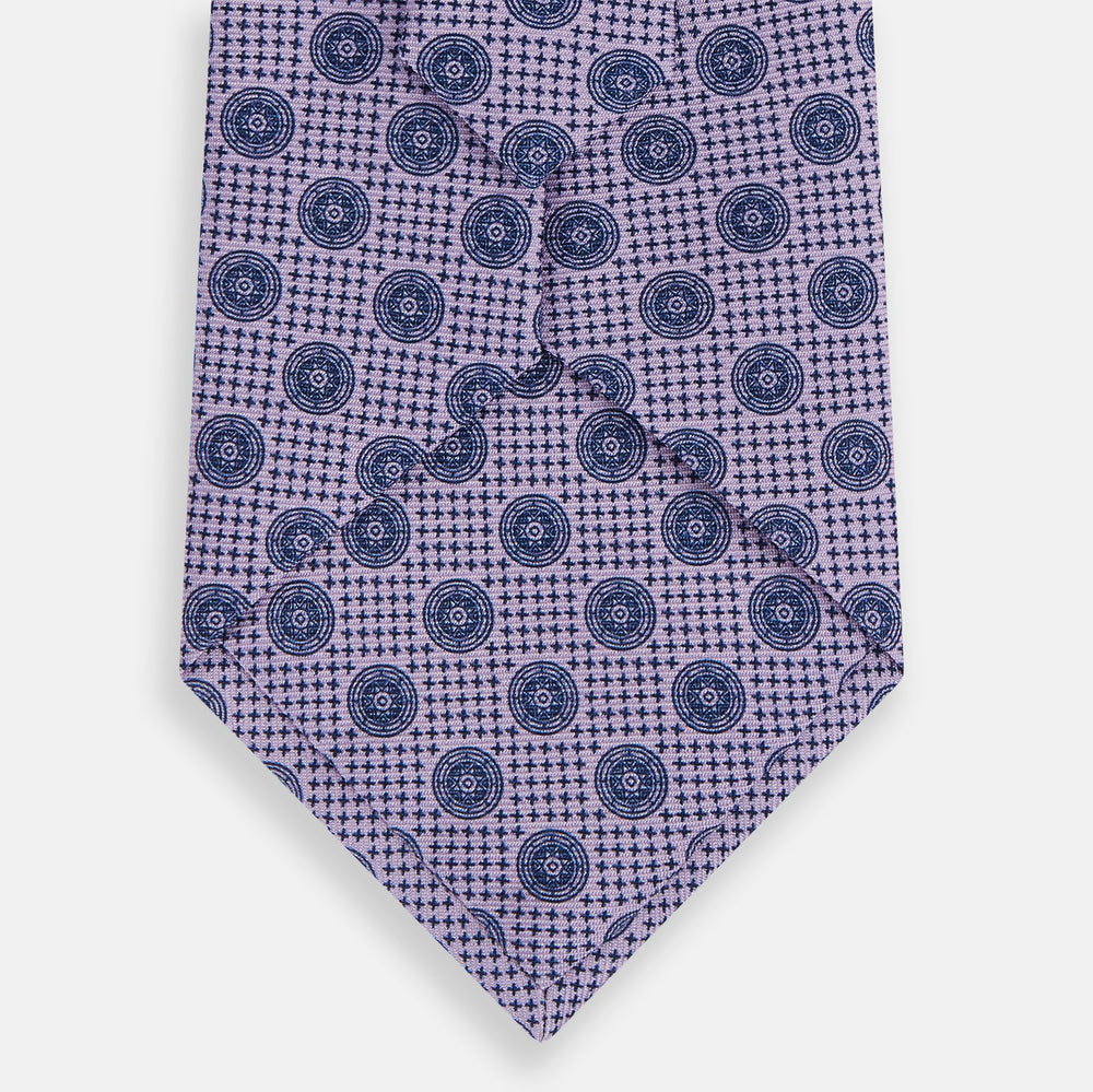 Lilac Medallion Silk Tie