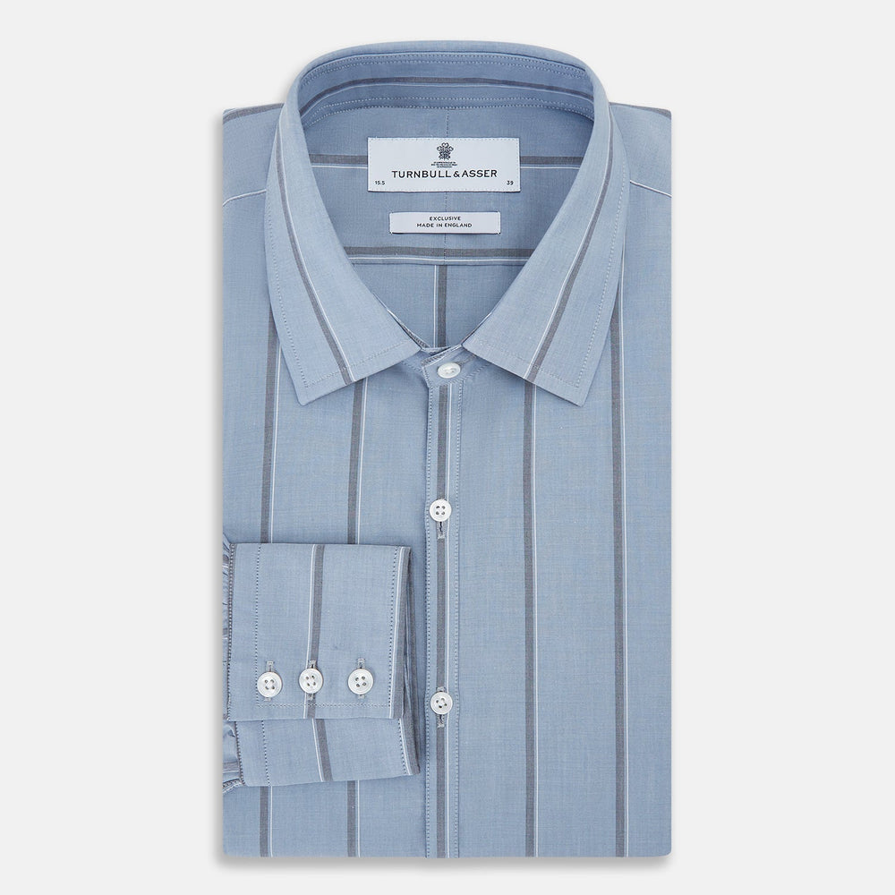 Steel Blue Track Stripe Westminster Shirt