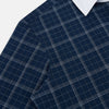 Indigo Windowpane Check Windsor Shirt with Constrast T&A Collar and Cuffs