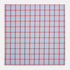 Hand Rolled Red Windowpane Check  Handkerchief