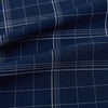 Indigo and White Thin Plaid Check Windsor Shirt