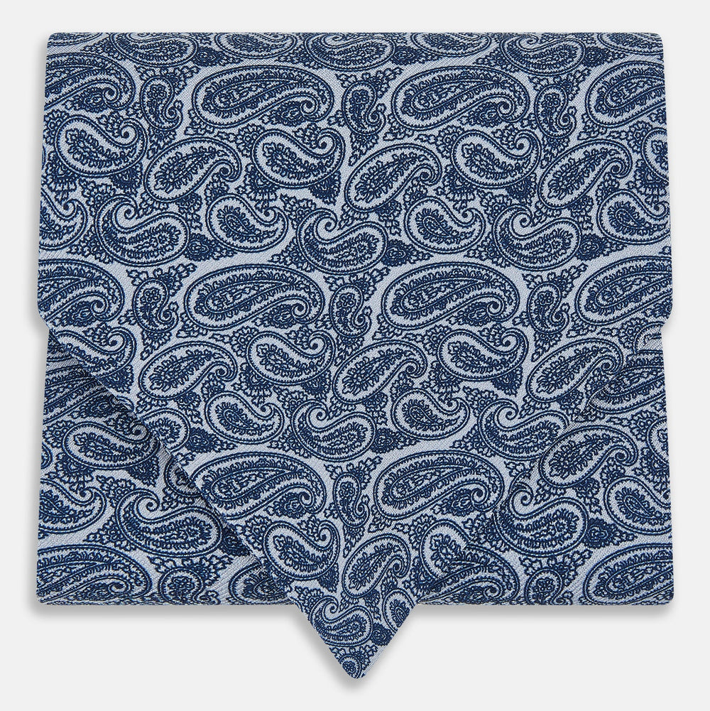 Pale Blue Paisley Silk Cravat