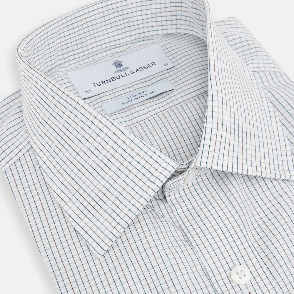 Forest Melange and Red Graph Check Mayfair Shirt