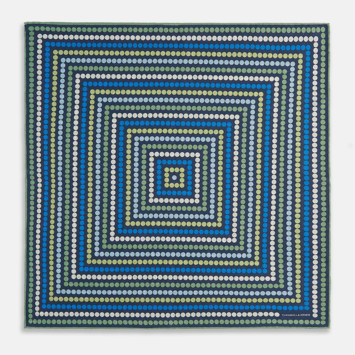 Oxford Blue Dots and Floral Tile Double-Sided Silk Pocket Square