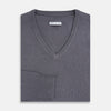 Grey V-Neck Cashmere Jumper