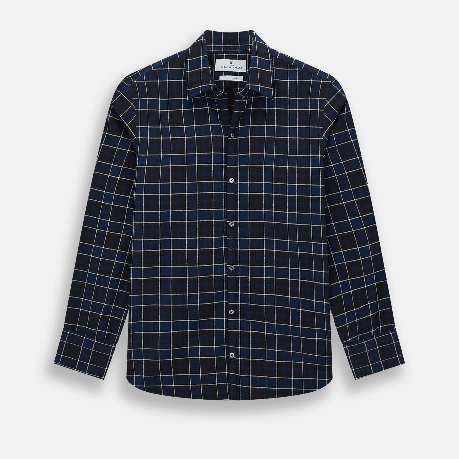 Navy and White Check Windsor Shirt