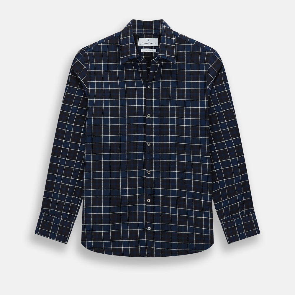 Navy and White Check Windsor Shirt