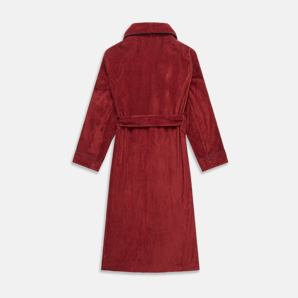 Burgundy Linen & Cotton Cord Gown