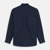 Navy Weekend Fit Nevis Cotton-Cashmere Shirt With Dorset Collar And 1-Button Cuffs