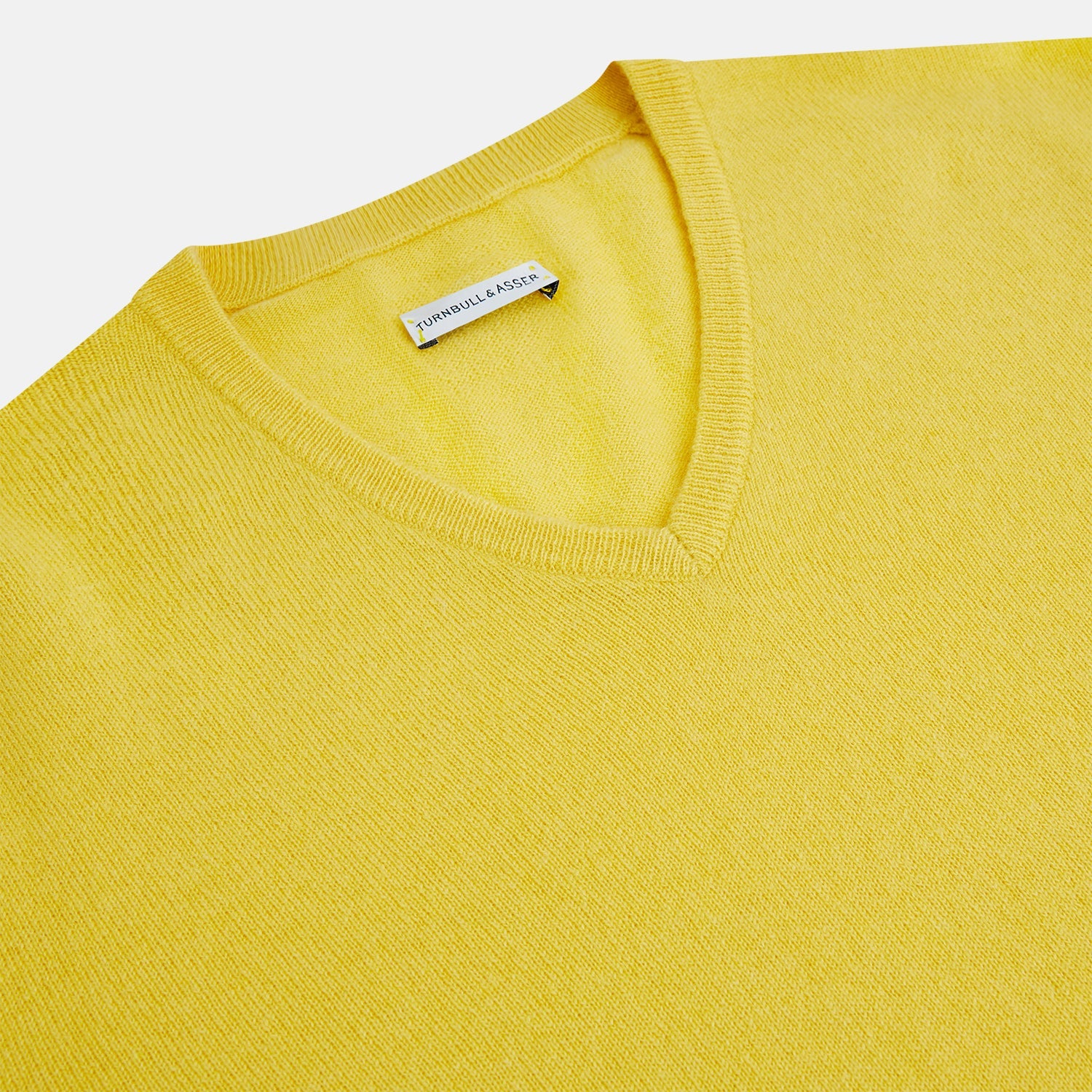 Canary Yellow Cashmere V-neck Jumper