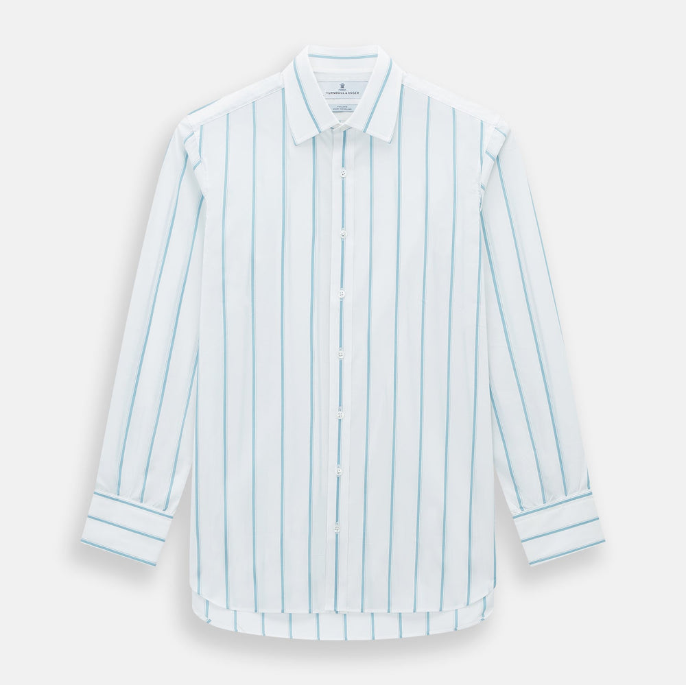 Turquoise Track Stripe Mayfair Shirt