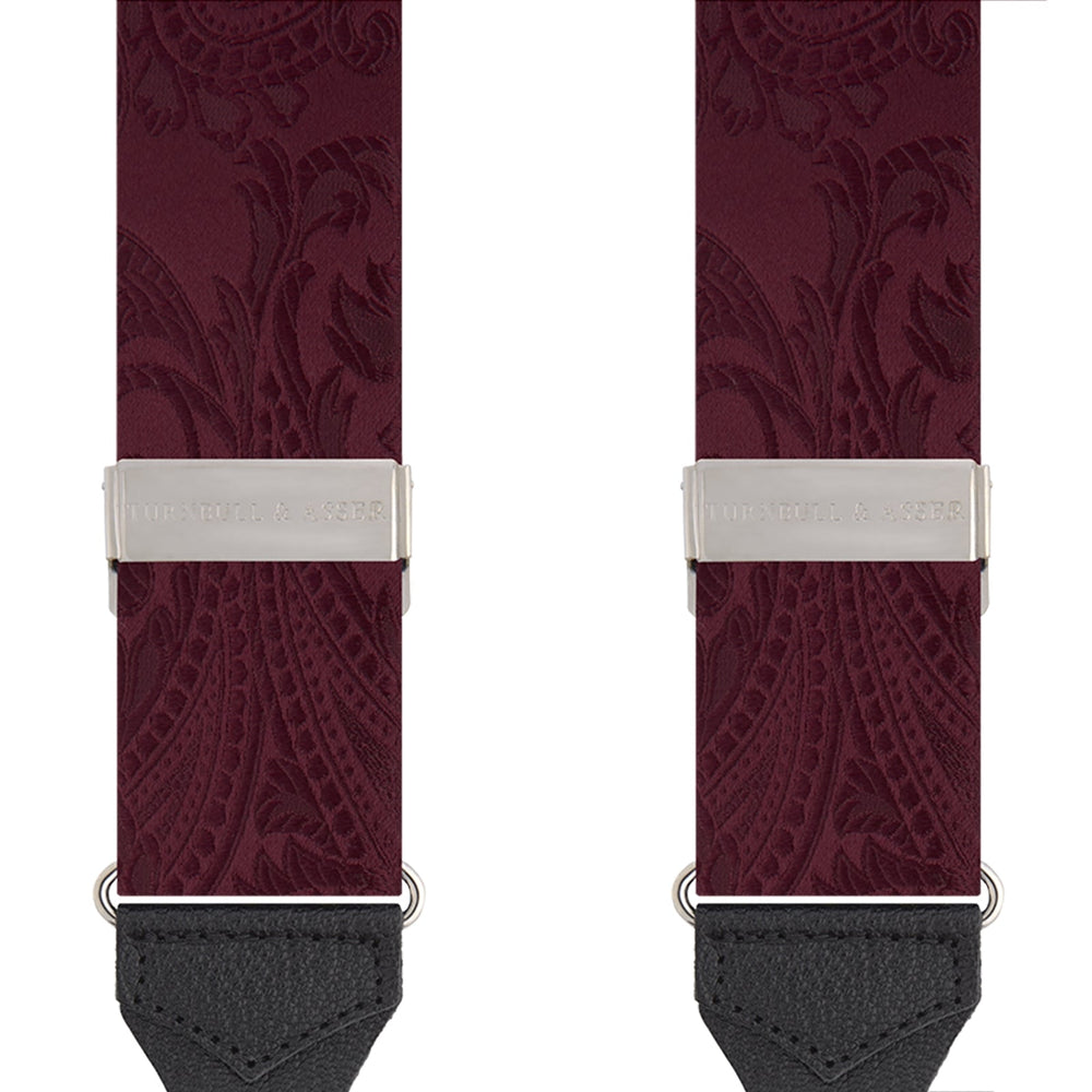 Burgundy Paisley Adjustable Silk Braces