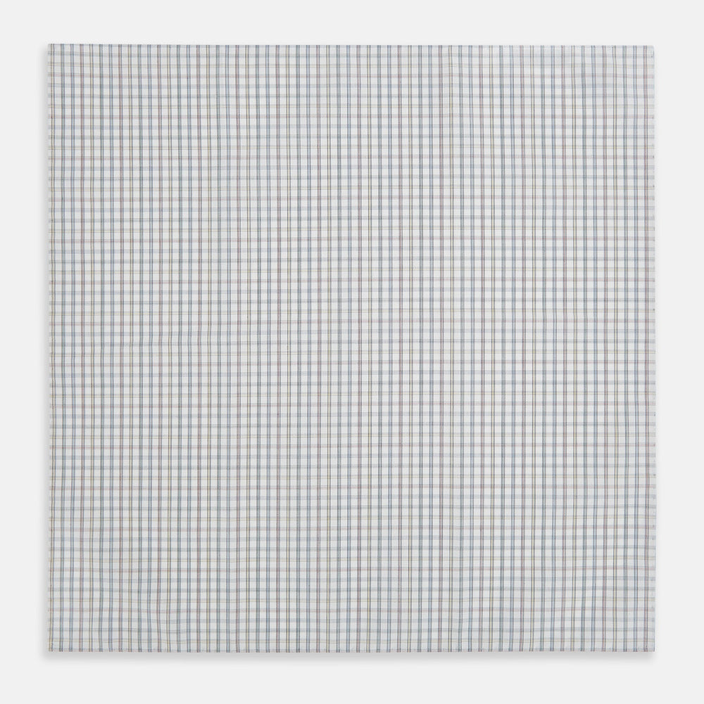 Sky Blue Multi Graph Check Hand-Rolled Handkerchief