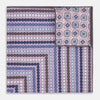 Lilac Dots and Floral Tile Double-Sided Silk Pocket Square