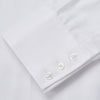 White Herringbone Tailored Fit Shirt With Kent Collar