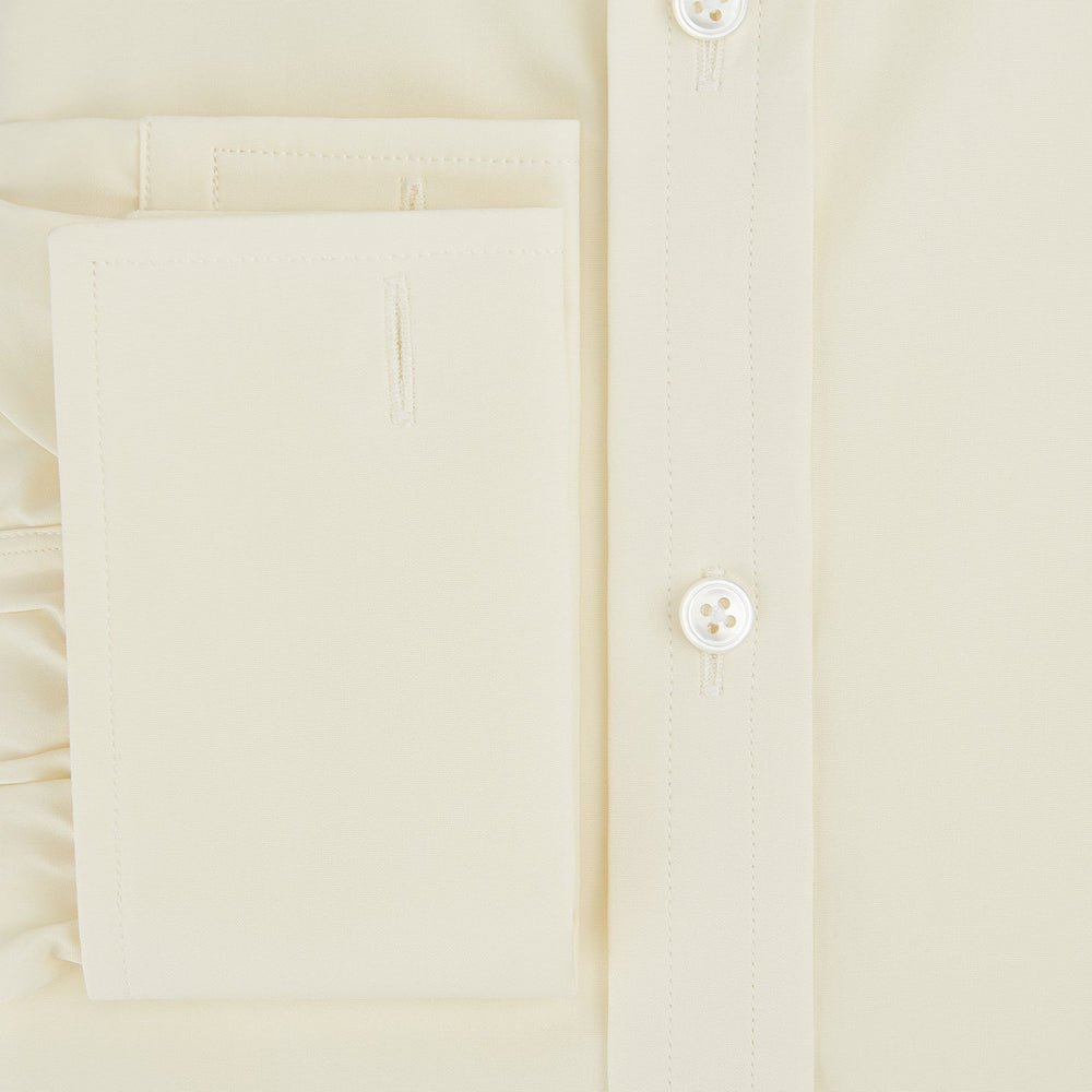 Cream Cotton Shirt with T&A Collar and Double Cuffs
