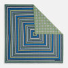 Oxford Blue Dots and Floral Tile Double-Sided Silk Pocket Square