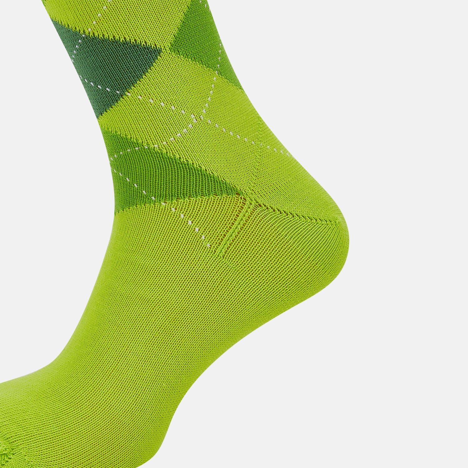 Lime Check Mid-Length Socks