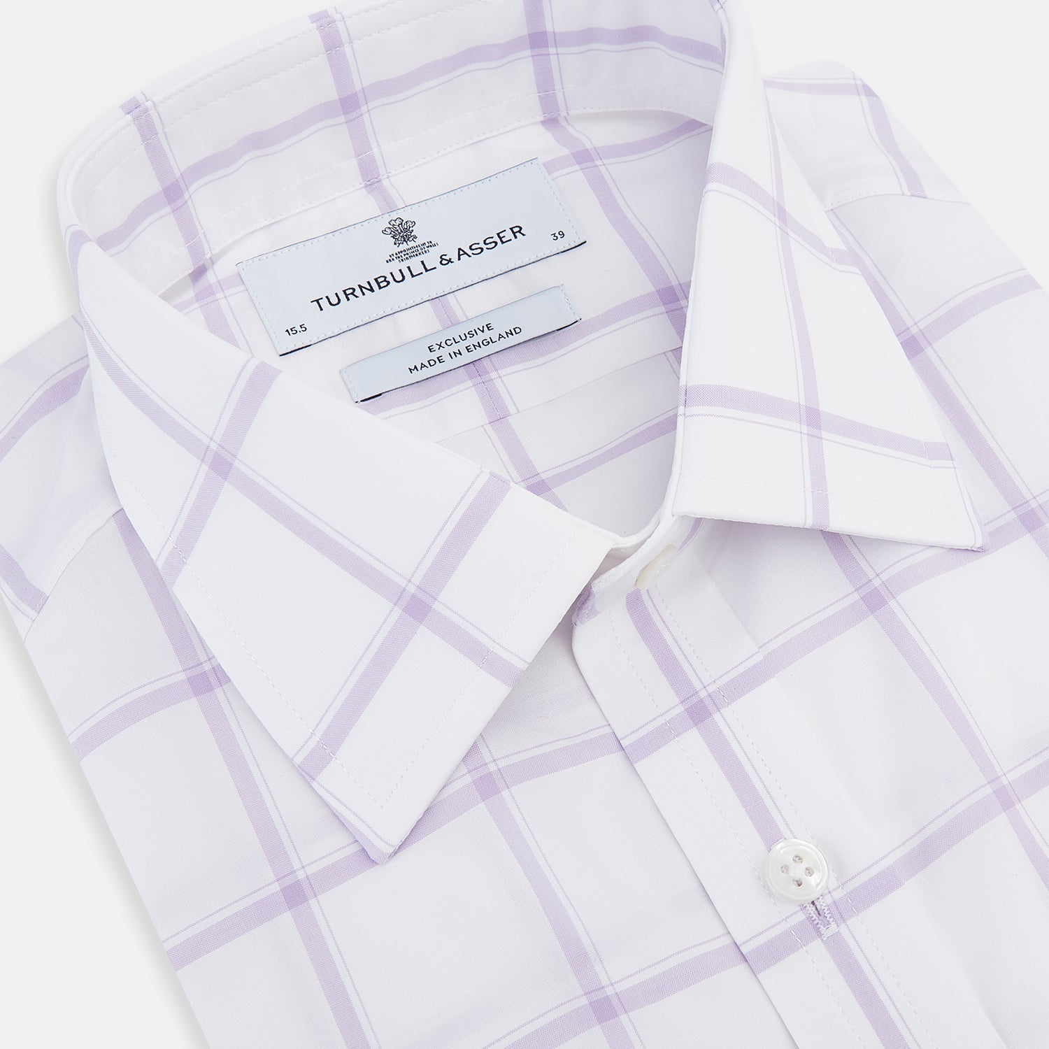 Lilac Grid Check Mayfair Shirt