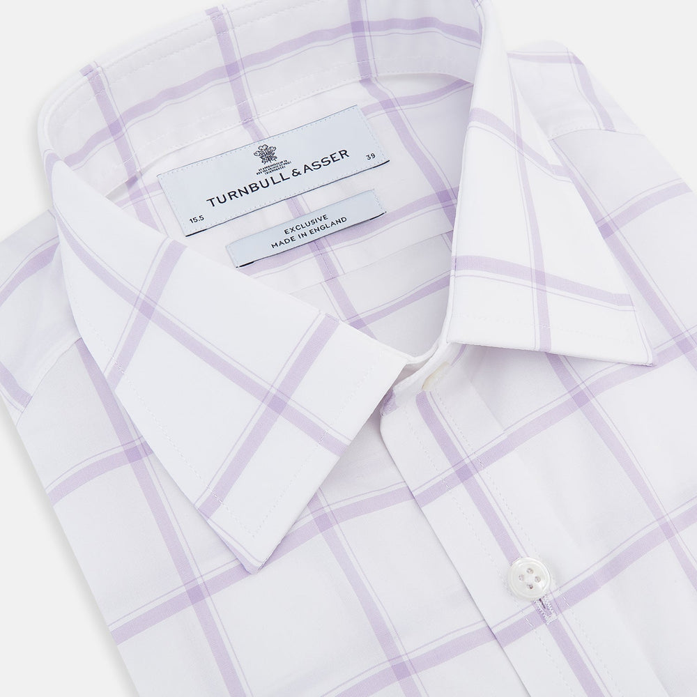 Lilac Grid Check Mayfair Shirt