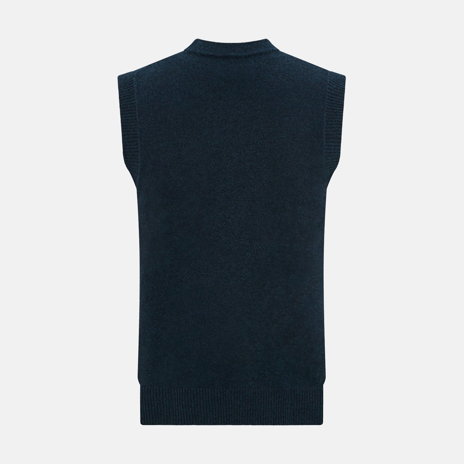 Dark Green Melange Cashmere Sleeveless Cardigan