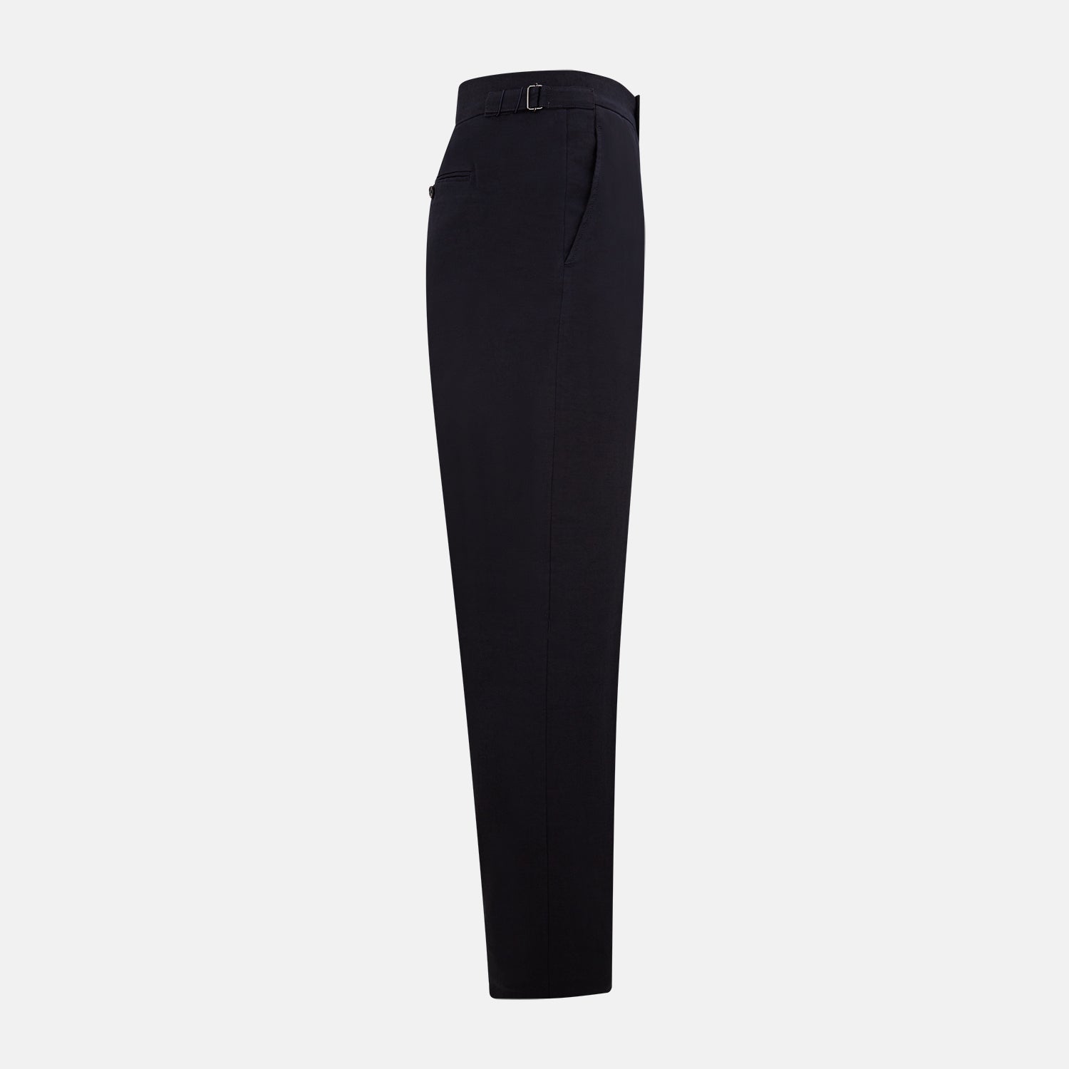 Navy Linen Blend Henry Trousers