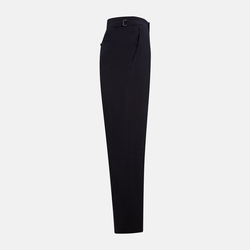 Navy Linen Blend Henry Trousers