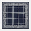 Navy Paisley Bandana Patterned Silk Pocket Square