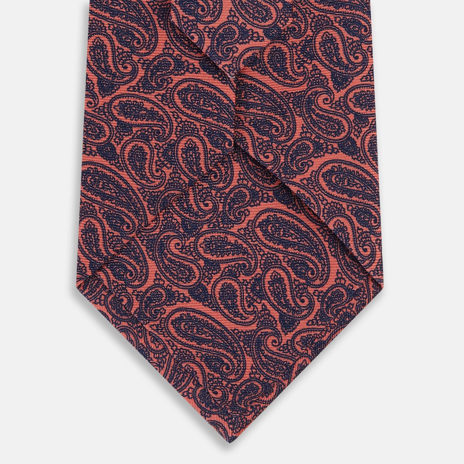Orange Paisley Silk Tie