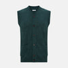 Forest Green Melange Cashmere Sleeveless Cardigan