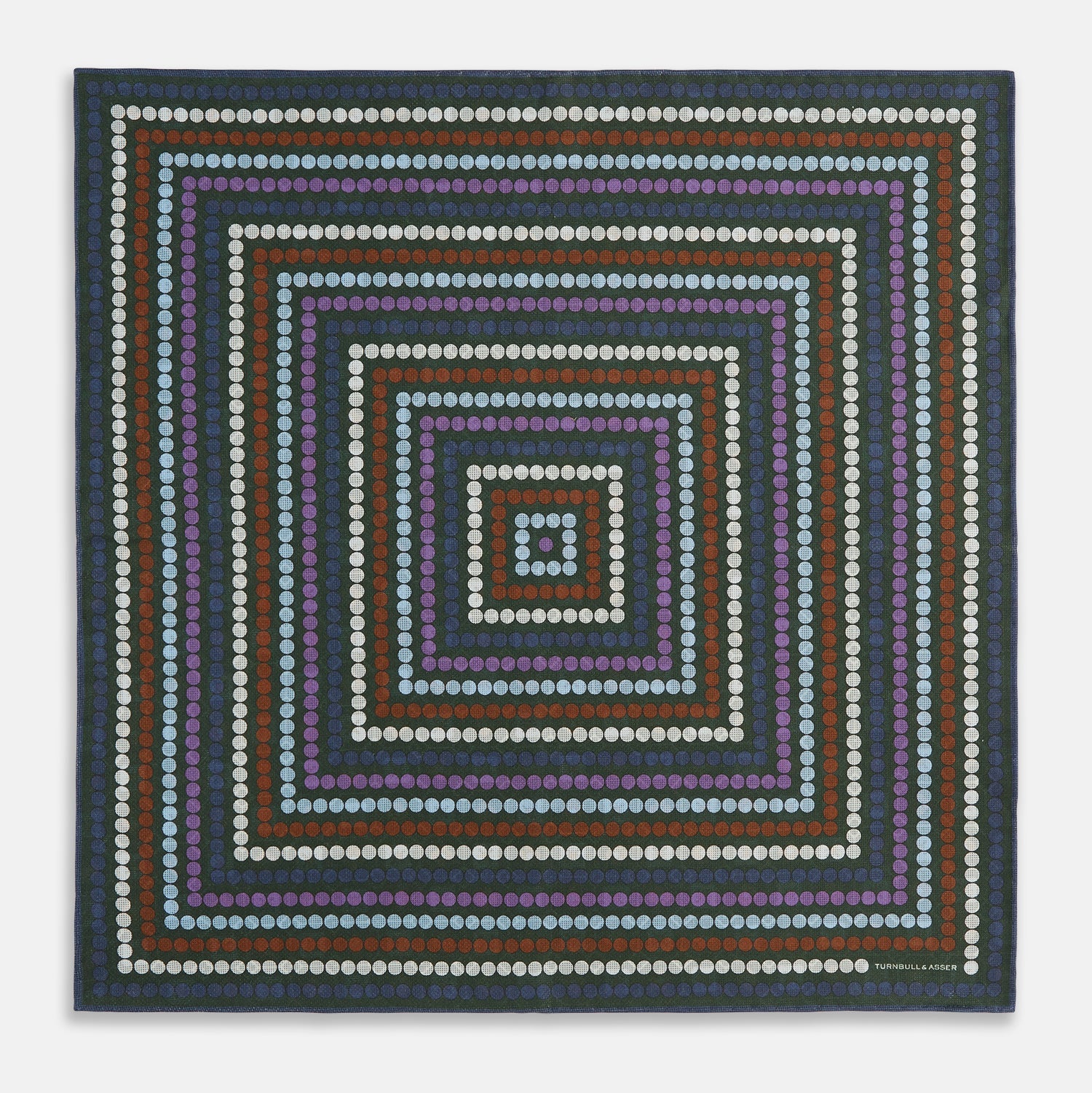 Forest Green Dots and Floral Tile Double-Sided Silk Pocket Square