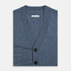 Blue Melange Cashmere Cardigan