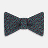 Forest Green and Red Weave Patterned Silk Bow Tie