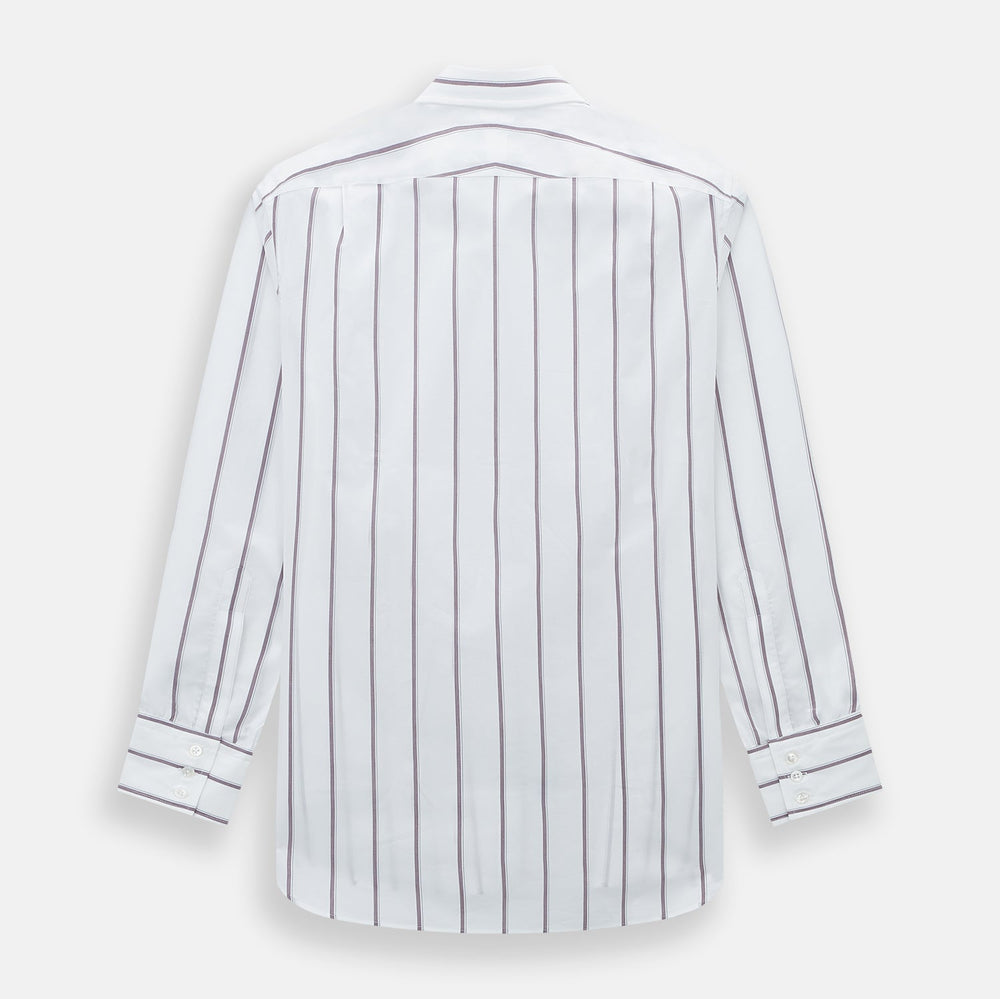 Burgundy Track Stripe Mayfair Shirt