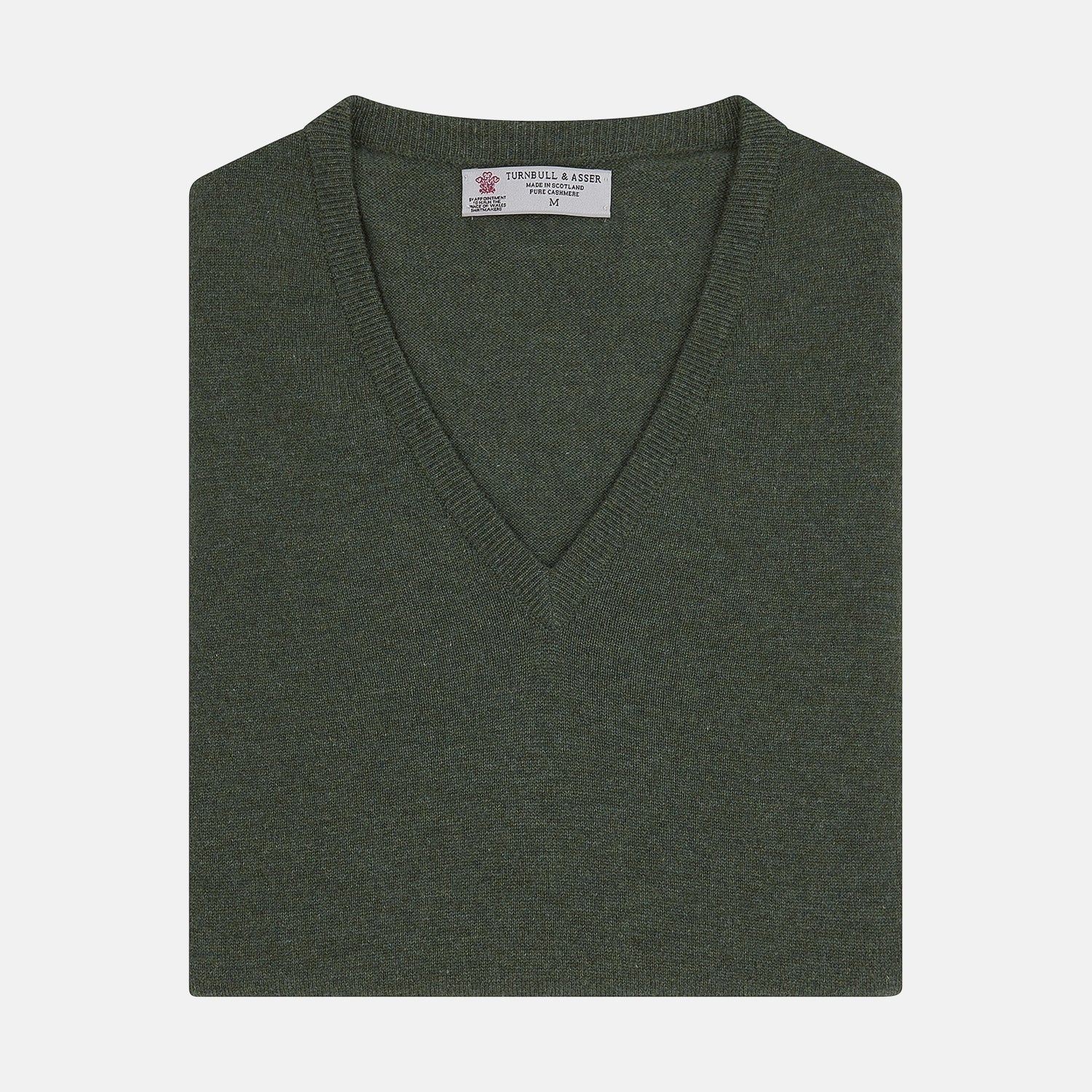 Green V-Neck Cashmere Slipover