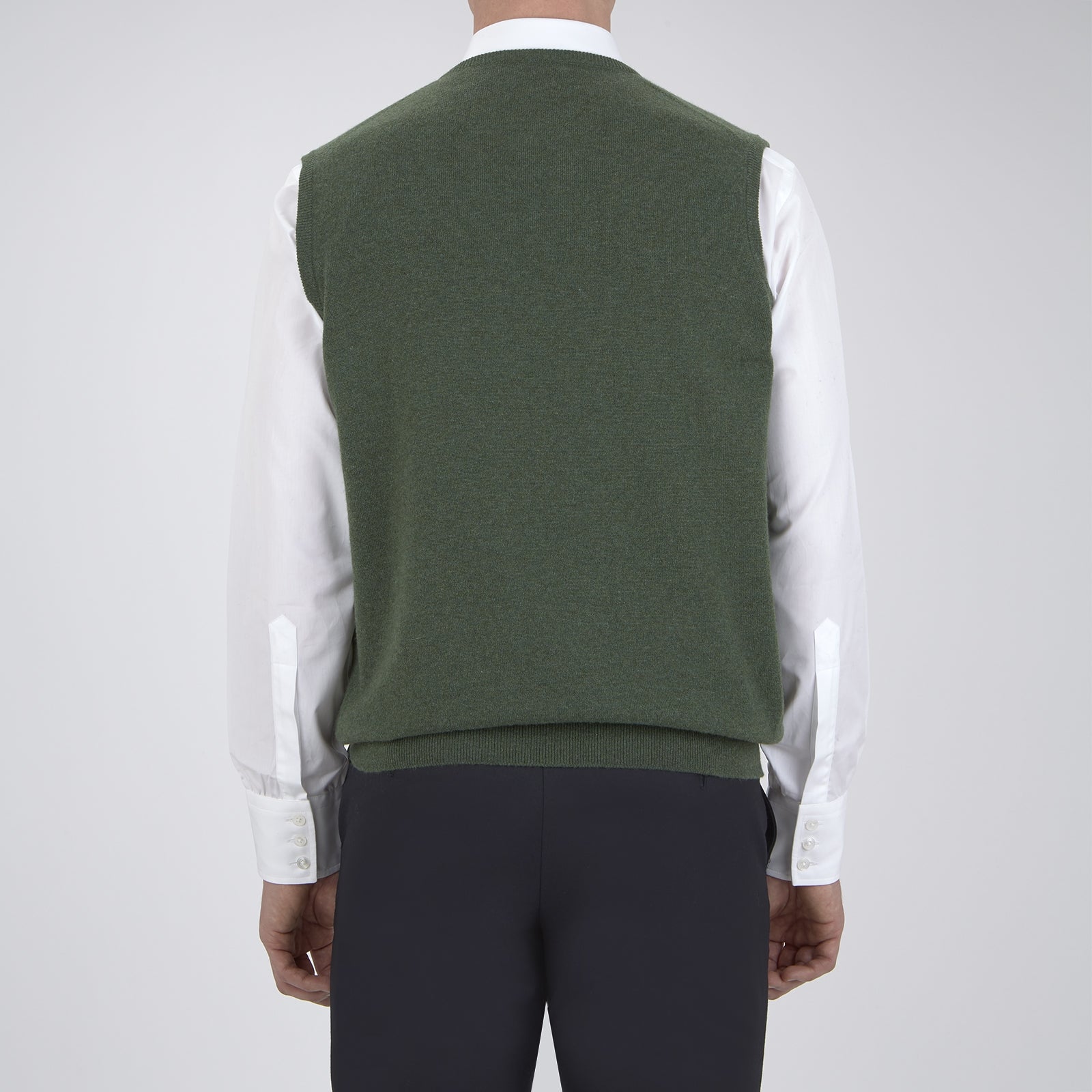 Green V-Neck Cashmere Slipover