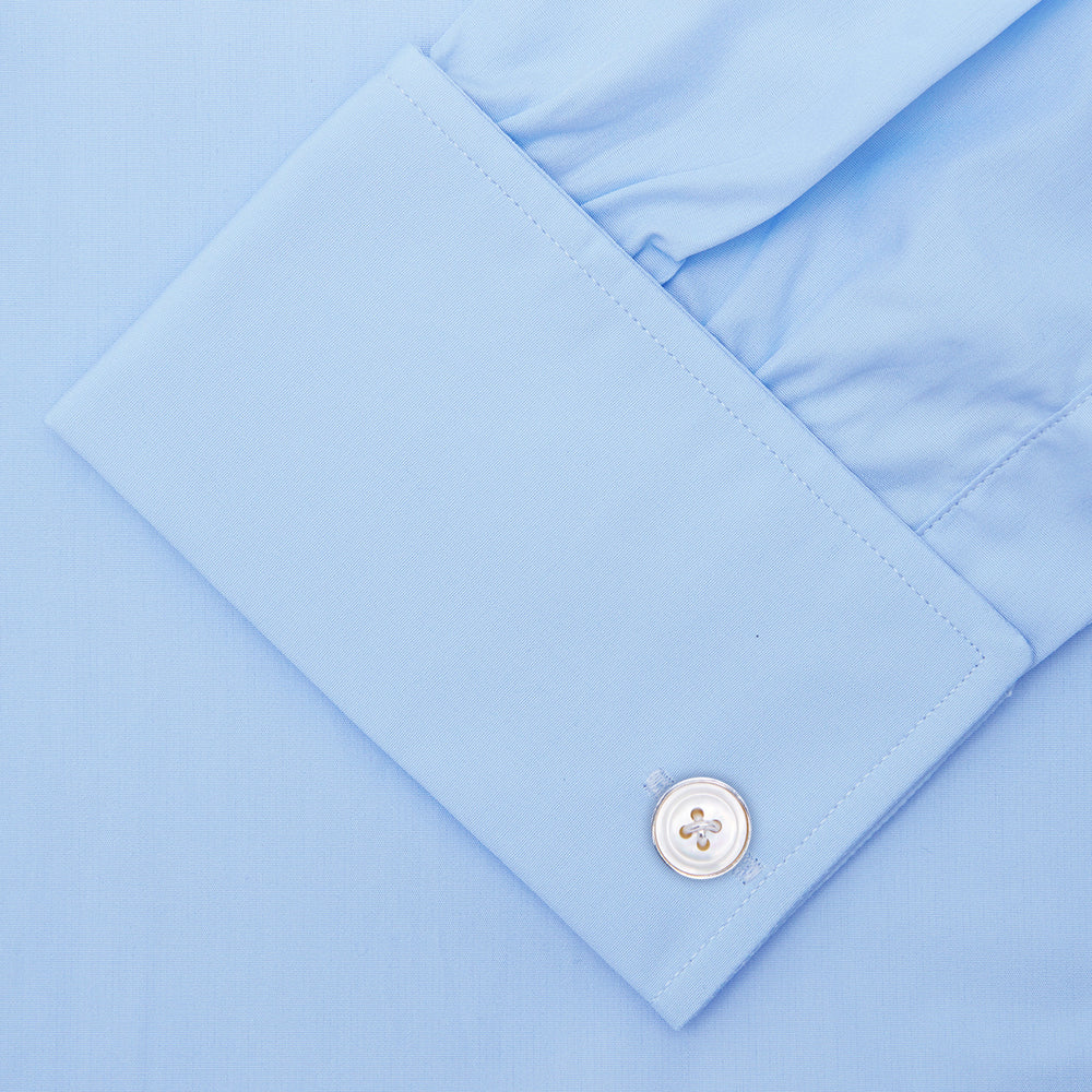 Light Blue Cotton Shirt with T&A Collar and Double Cuffs