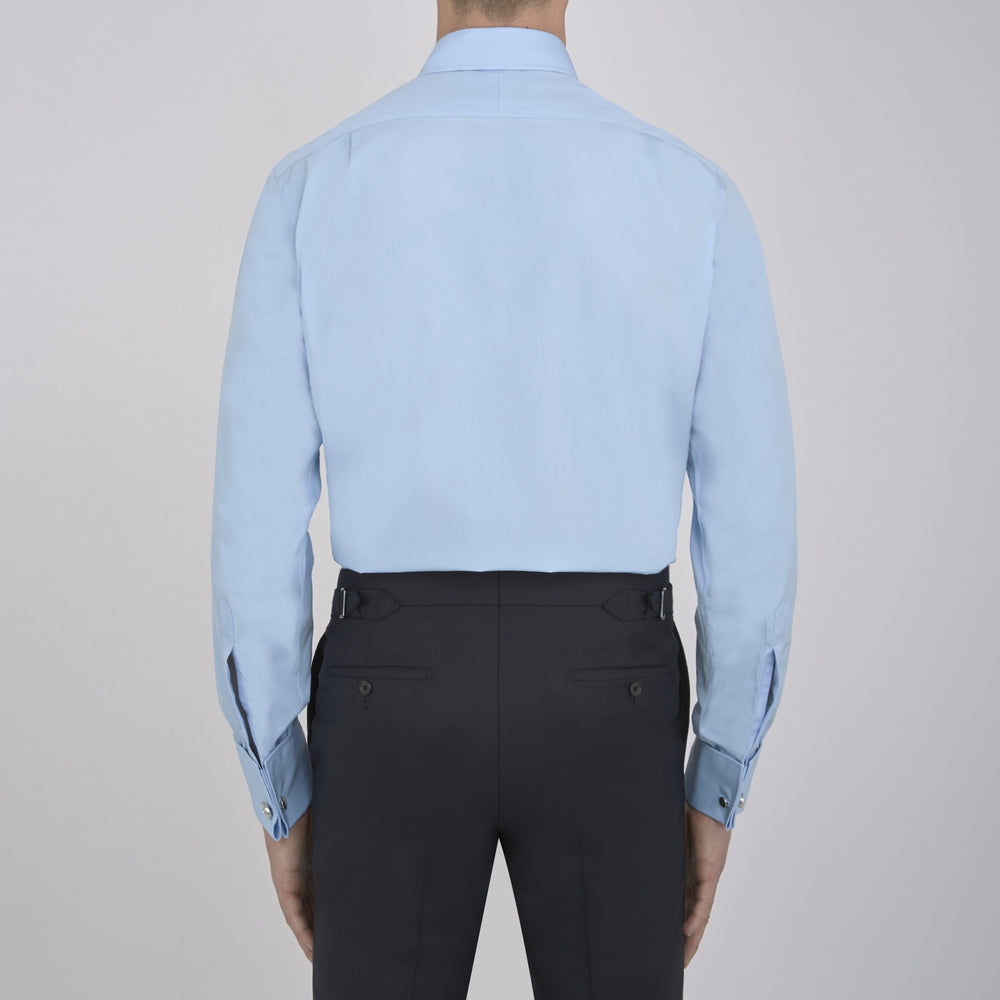 Light Blue Cotton Shirt with T&A Collar and Double Cuffs
