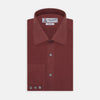 Burgundy Silk Shirt with T&A Collar and 3-Button Cuffs