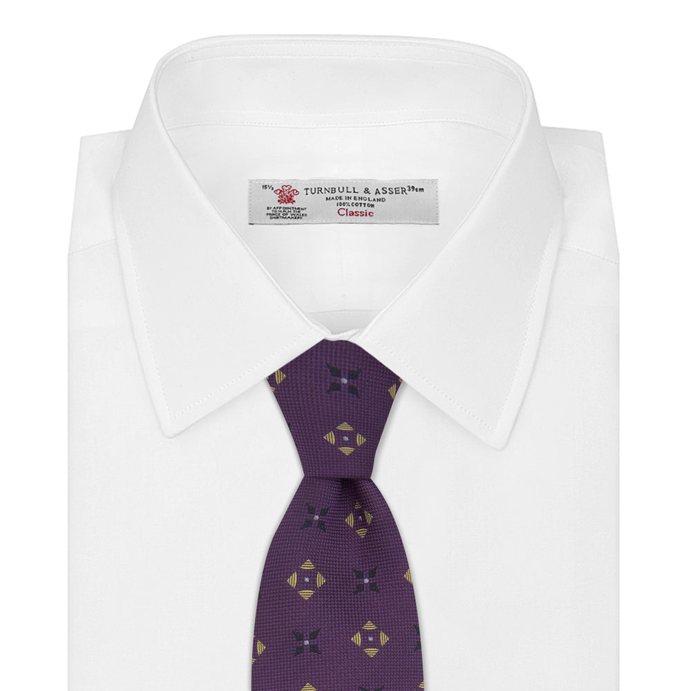 Purple Crosses Silk Tie