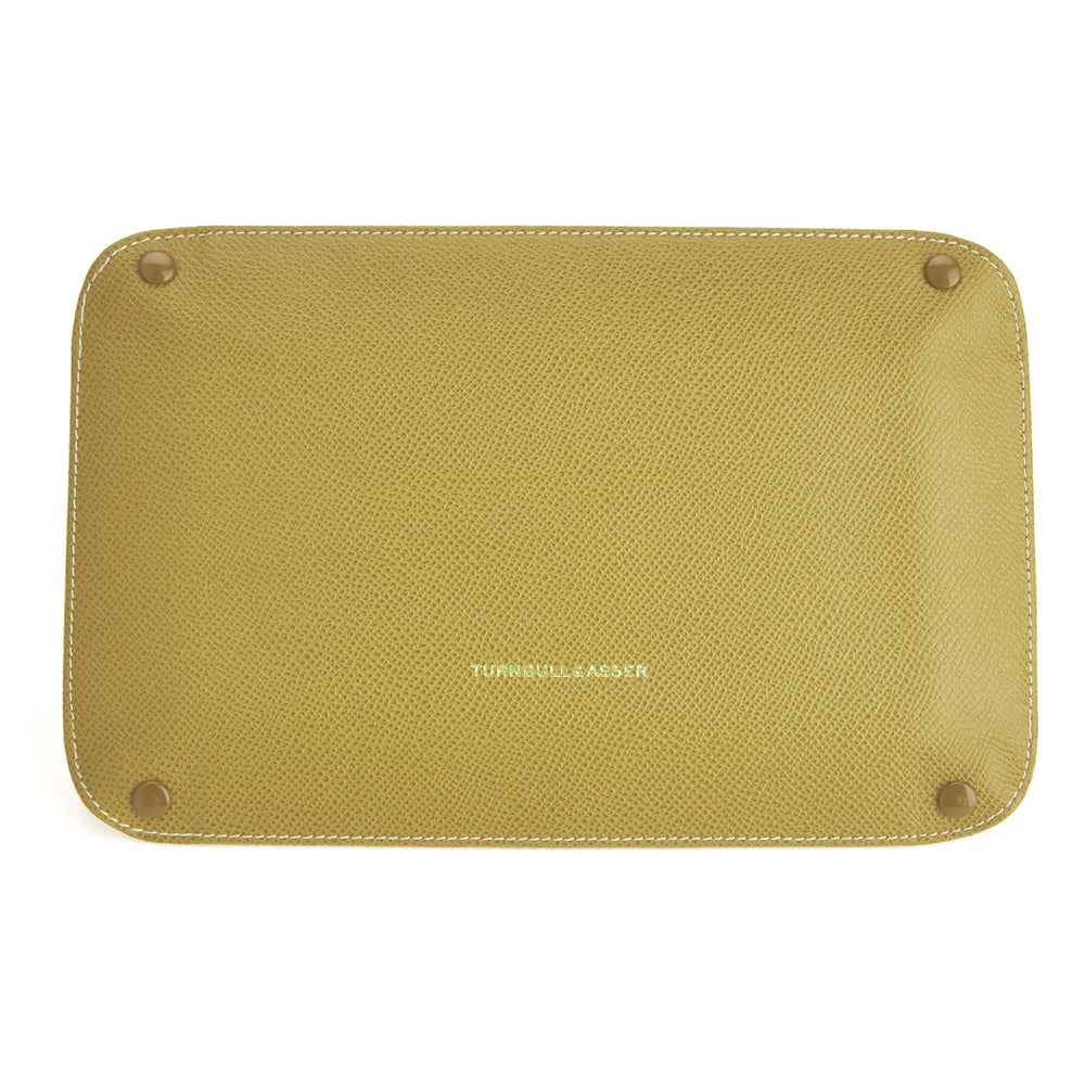Yellow and Red Rectangular Leather Travel Tray