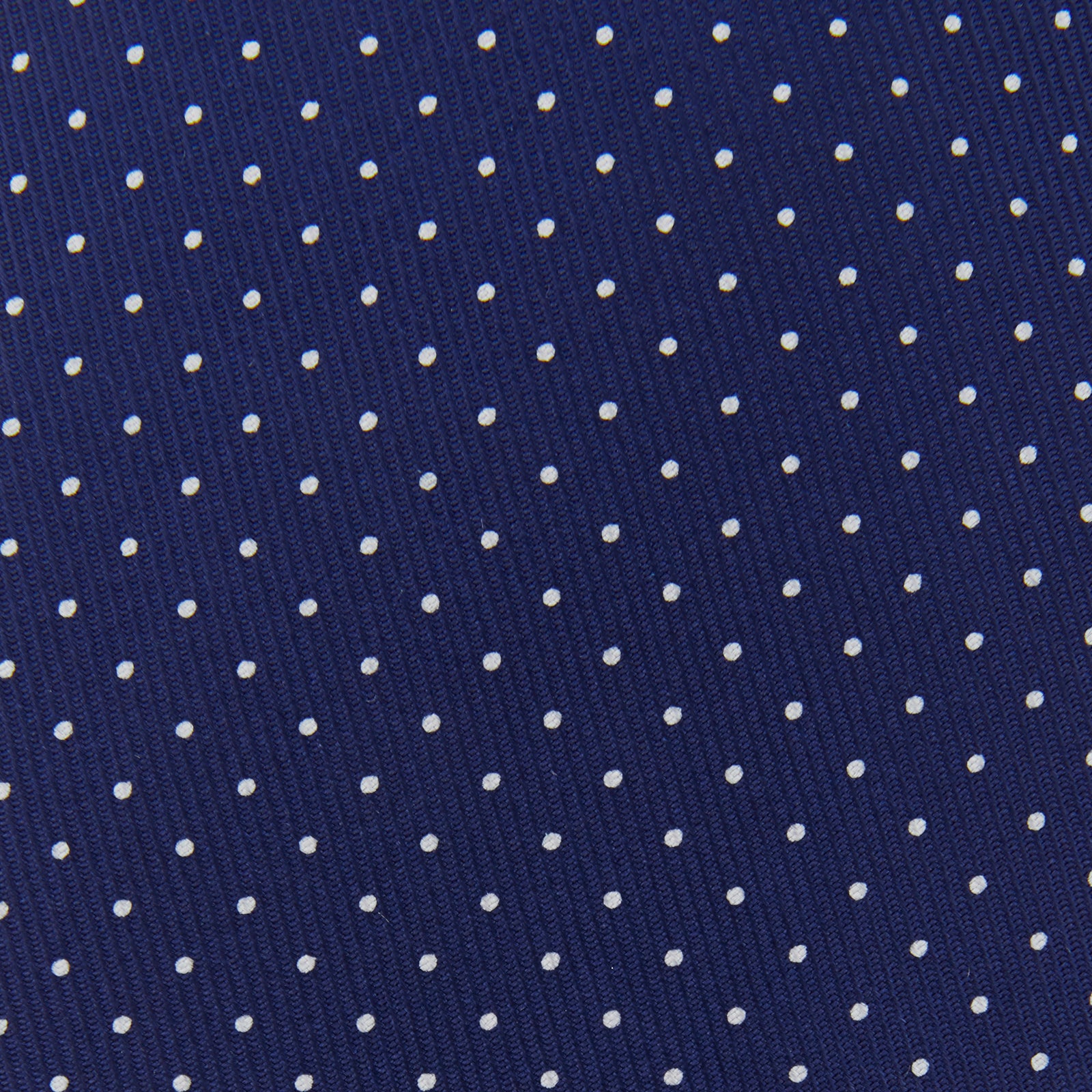 Blue and White Small Spot Printed Silk Tie