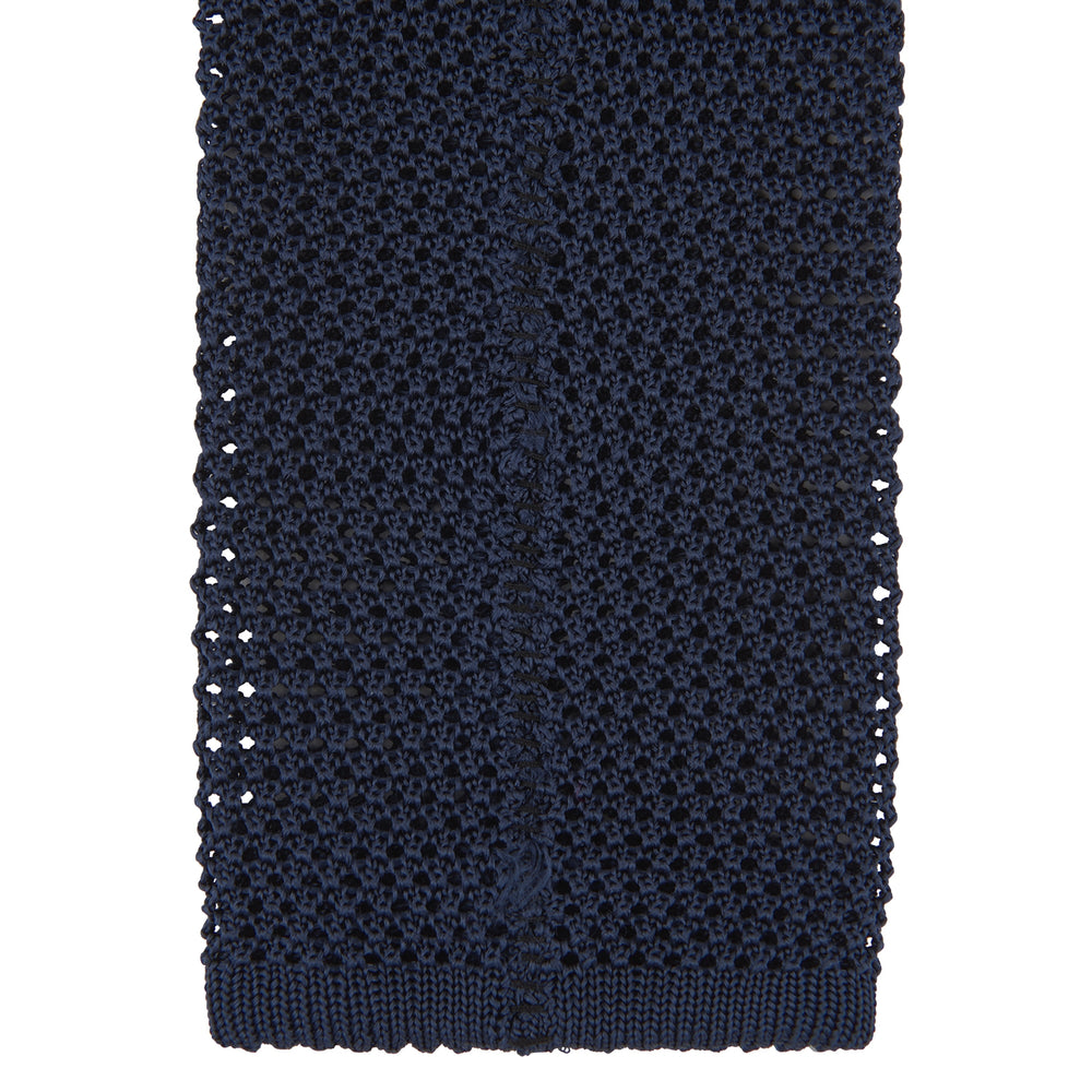 Navy Knitted Silk Tie