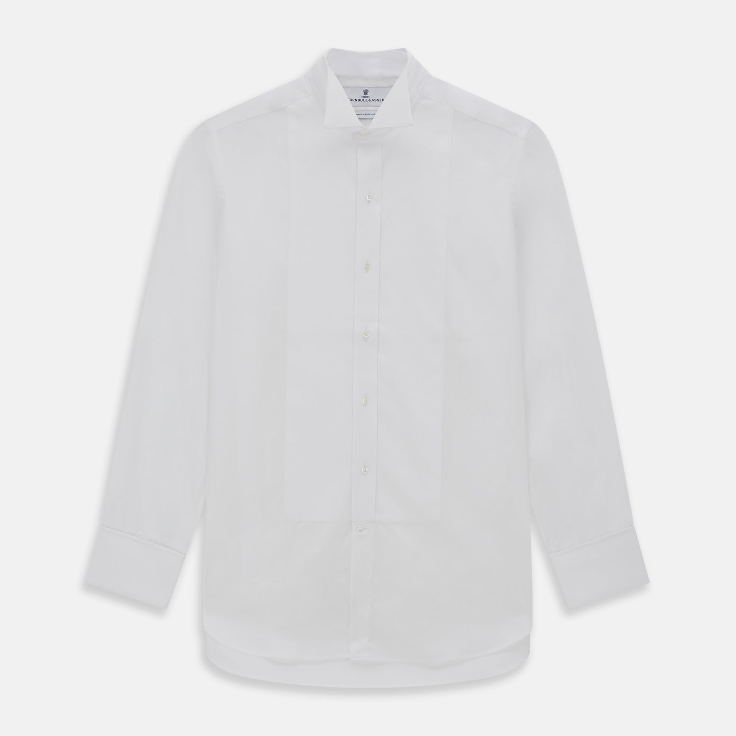 White Cotton Dress Shirt with Wing Collar and Double Cuffs