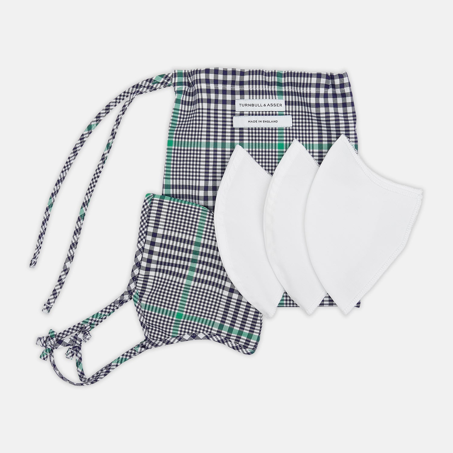Exclusive Navy & Green Archive Check Superfine Cotton Commuter Mask With 3 Viroformula™ Filters