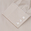 Sand Bengal Stripe Regular Fit Shirt with T&A Collar and 3-Button Cuffs