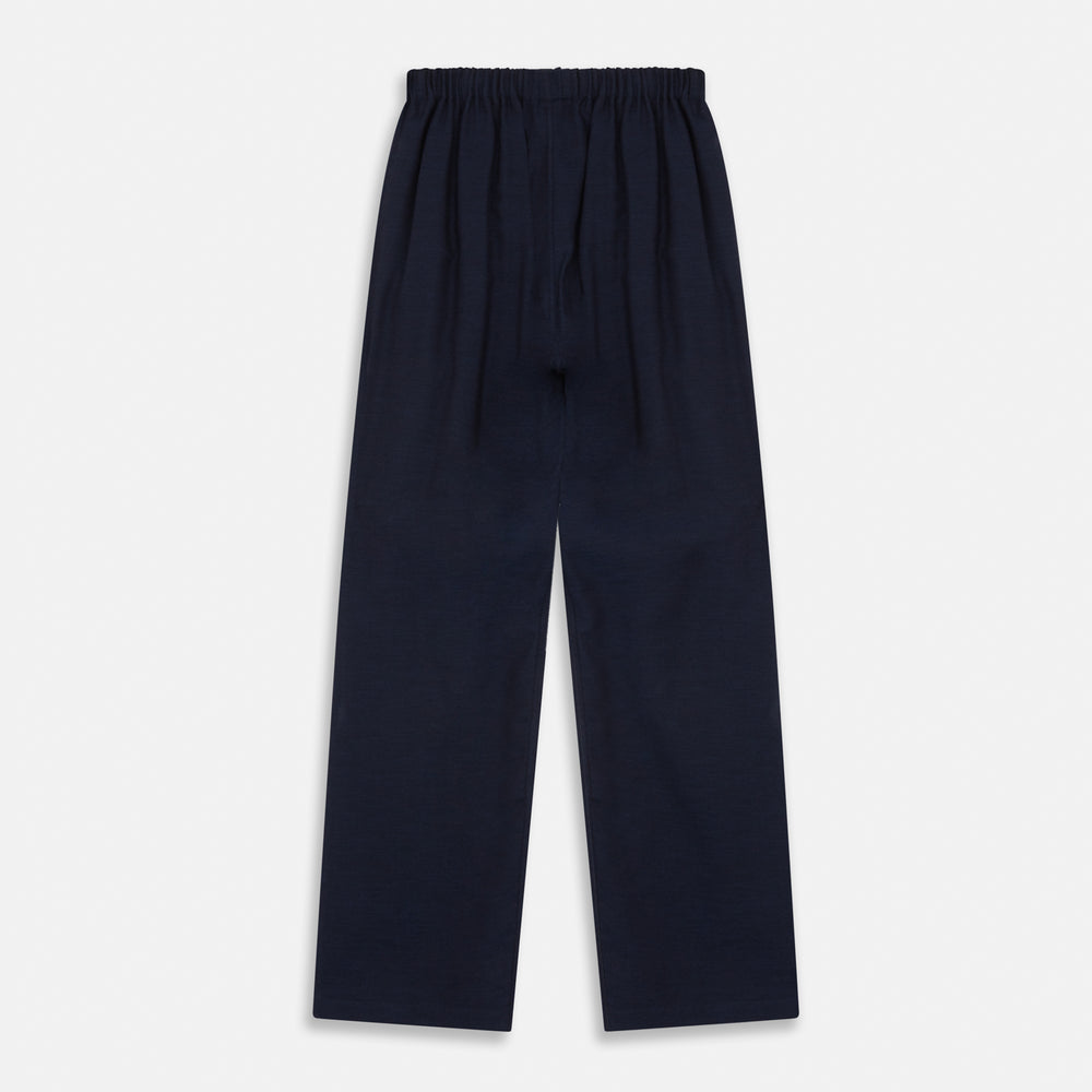 Navy Cotton-Cashmere Pyjama Trousers
